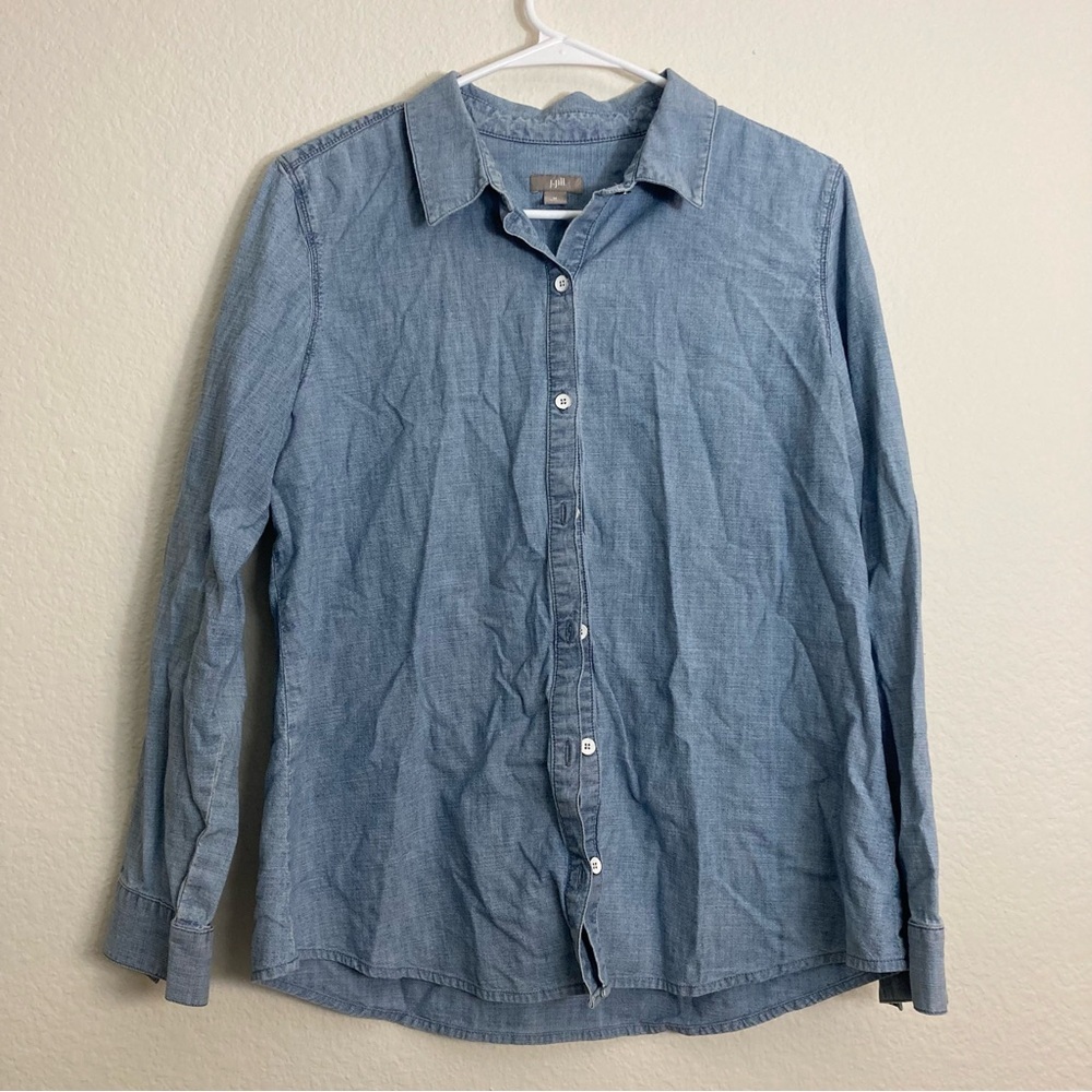 J. Jill Button Shirt - Medium Petite - Denim Blue